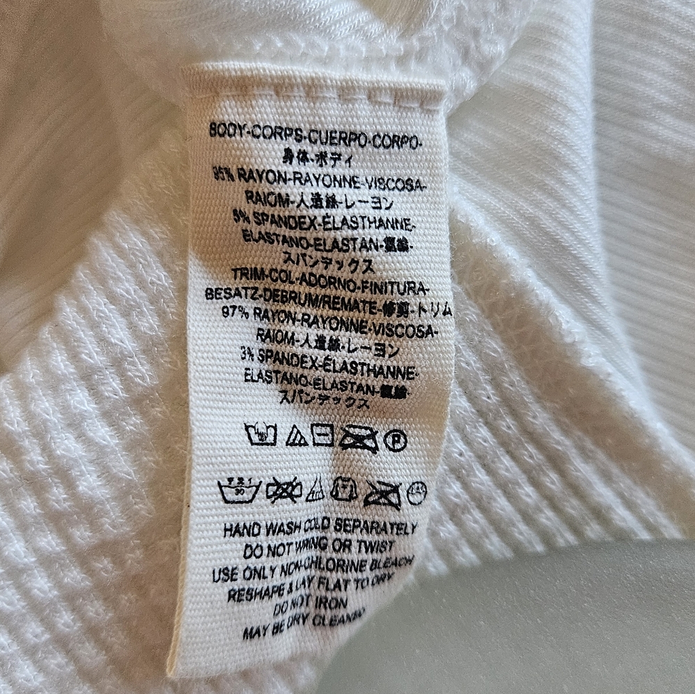 Free People Malibu Thermal Tee Long Sleeve Thumbholes Scoop Neck Ivory Small EUC - Picture 11 of 16